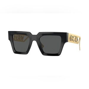 Versace Black Frame Sunglasses with Gold Detail